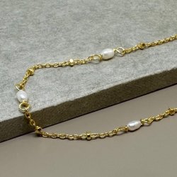 Halskde RICE DOT forgyldt slv