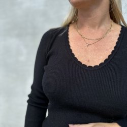 Sweater Sort viskose miks str S-L