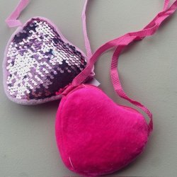 Pige taske hjerte plys &amp; pailletter