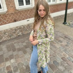 Skjortekjole med blomster MINT viskose str. S-XL