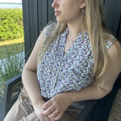 Sommer top mini blomst 100% bomuld str. M-XXXL