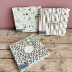 Servietter blomt - strib 3-lags