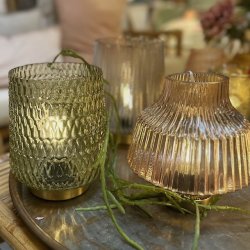 Lampe LED D17x17cm glas 