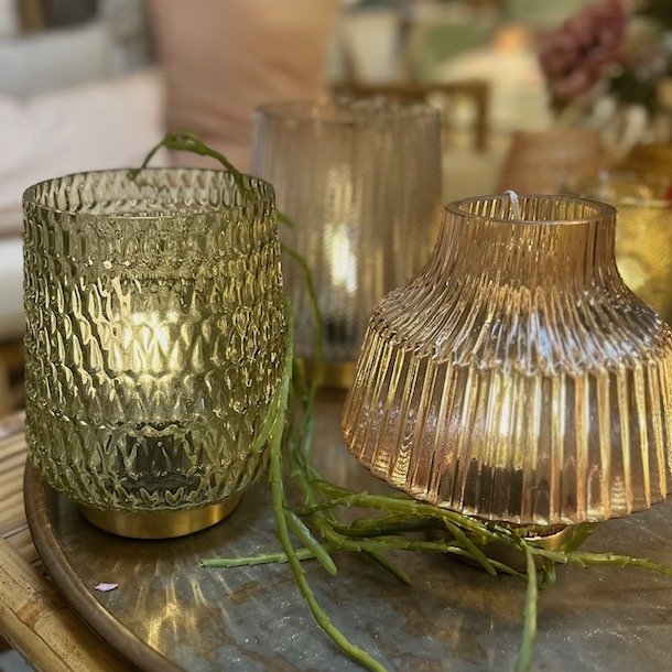 Lampe LED D17x17cm glas 