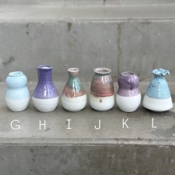 Vase Mini keramik half glace 6-8 cm