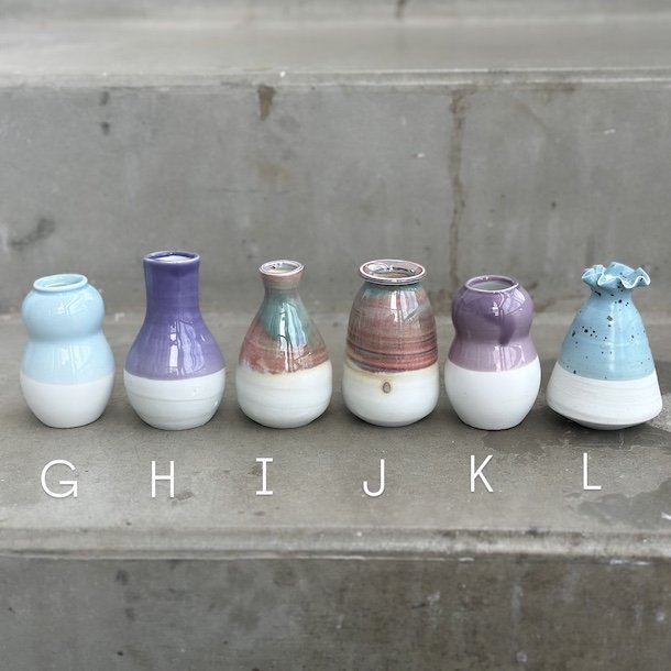 Vase Mini keramik half glace 6-8 cm