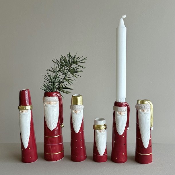 Vase julemand keramik 4x16cm