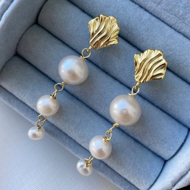 restikker HULDA PEARL LONG Forgyldt slv