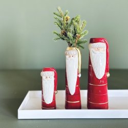 Vase julemand m/hue D4x15cm keramik