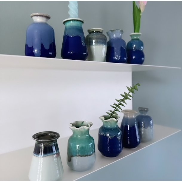 Vase Mini keramik fuld glace BL 6-8 cm