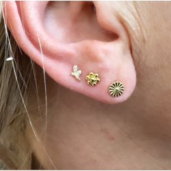 Sm restikker LOTS OF FLOWERS forgyldt slv