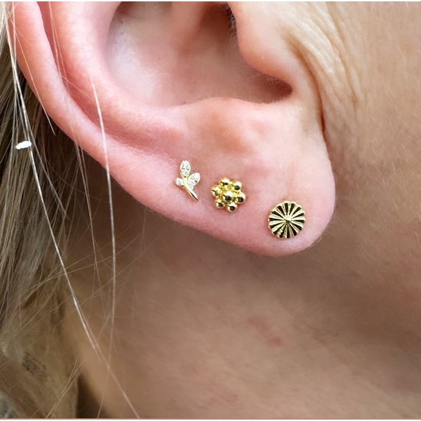 Sm restikker LOTS OF FLOWERS forgyldt slv