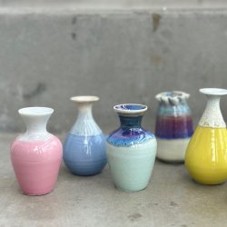 Vase Mini keramik fuld glace 6-8 cm