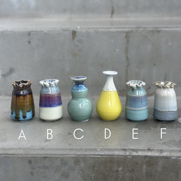 Vase Mini keramik fuld glace 6-8 cm