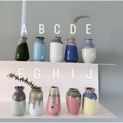 Vase Midi keramik fuld glace 10-12 cm