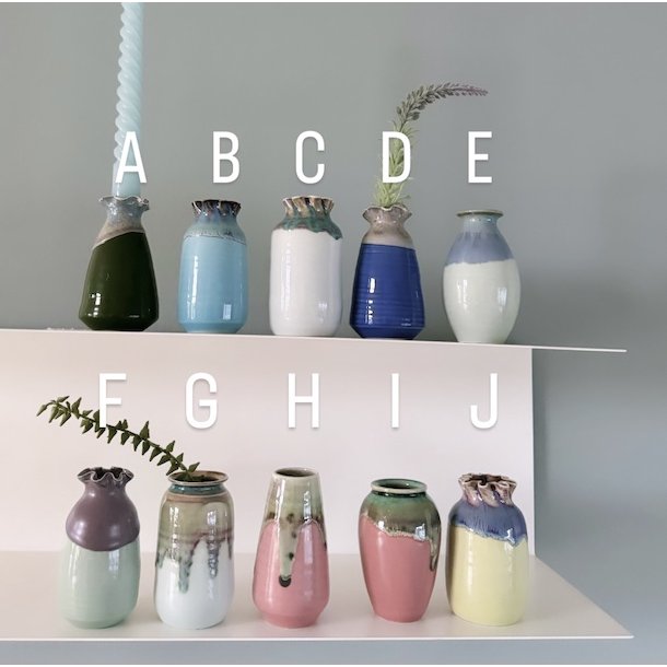 Vase Midi keramik fuld glace 10-12 cm