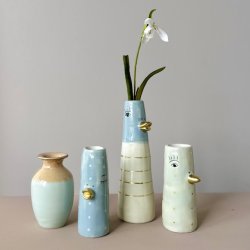 Vase ansigt med nb keramik lilla