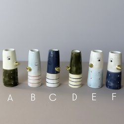 Vase ansigt med nb H 10cm keramik