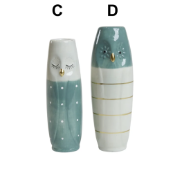 Vase ugle ansigt keramik 