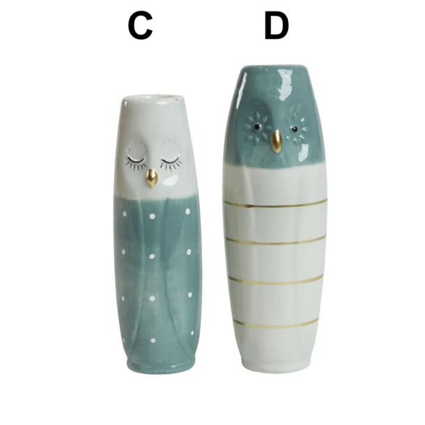 Vase ugle ansigt keramik 