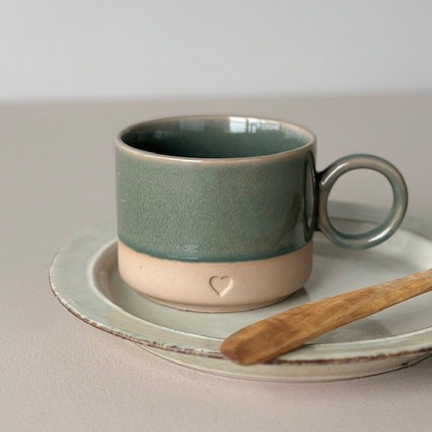 Krus m/hank hjerte Stentj