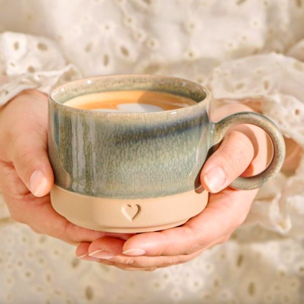 Krus m/hank hjerte Stentj