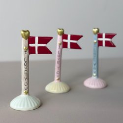 Flag lille I love you  Keramik