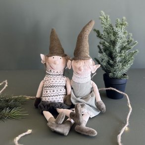 Skov nise pige og dreng 47cm stof grn