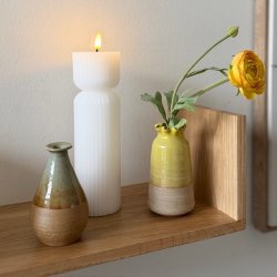 Bloklys LED rillet hvid 22 x 6,5 cm