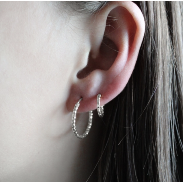 Hoops lille diamond cut slv