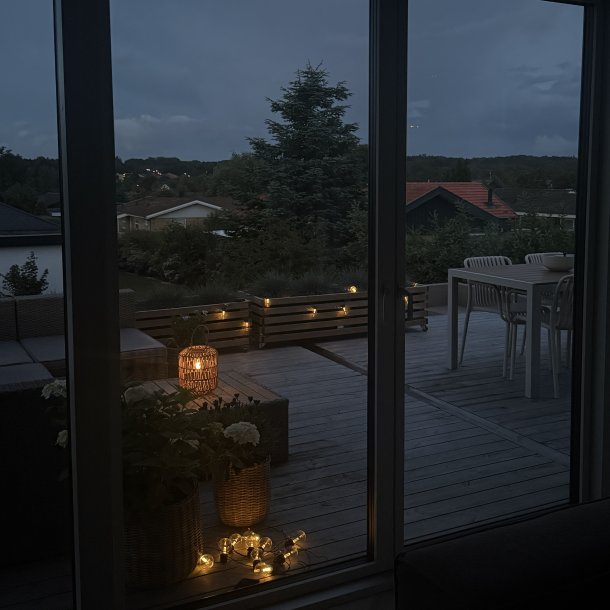 Solar lanterne med flet H: 23 cm