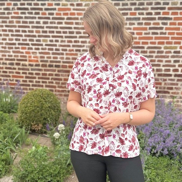 Sommer bluse purpur bomuld str. L-4XL