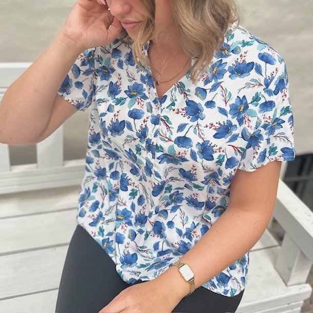 Sommer bluse purpur bomuld str. L-4XL