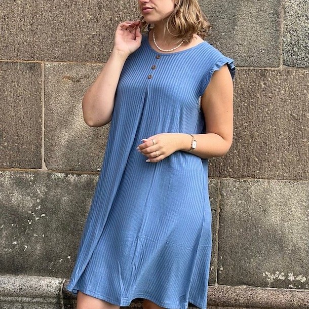 Sommer kjole rib viskose str. M-XXL