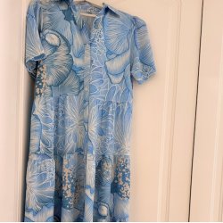 Skjortekjole emma light blue viskose str. M-4XL