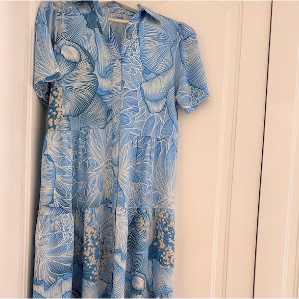 Skjortekjole emma light blue viskose str. M-4XL