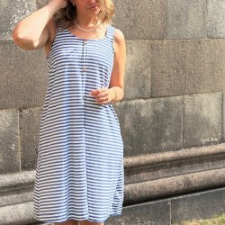 Sommer kjole Fiona strib - str M-XXL viskose
