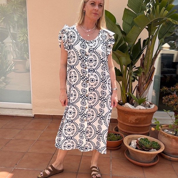 Kjole FERN viskose str. M-XXL