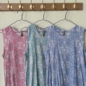 Sommer kjole white flora bomuld str. S-XL