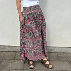 Boheme nederdel med smock indian color - Str XS-XL