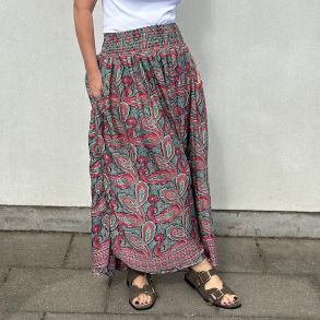 Boheme nederdel med smock indian color - Str XS-XL