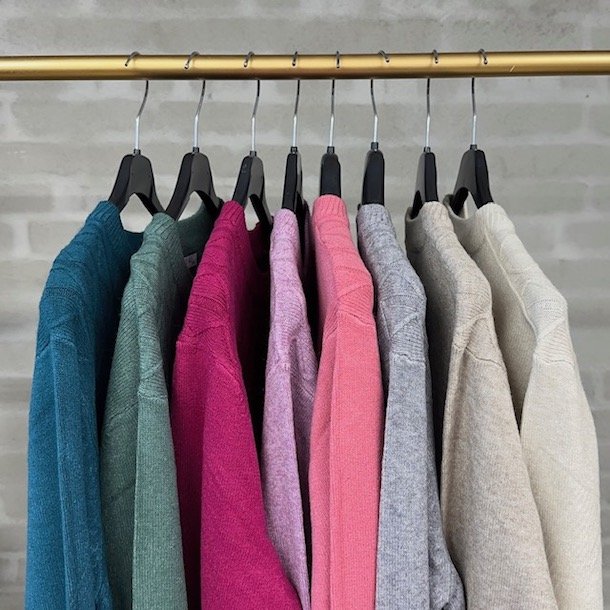 Fint strikket bluse zag - viskose m-xl