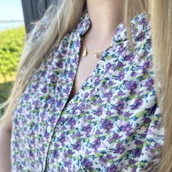 Sommer top mini blomst 100% bomuld str. M-XXXL