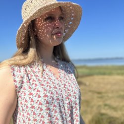 Sommer top mini blomst 100% bomuld str. M-XXXL