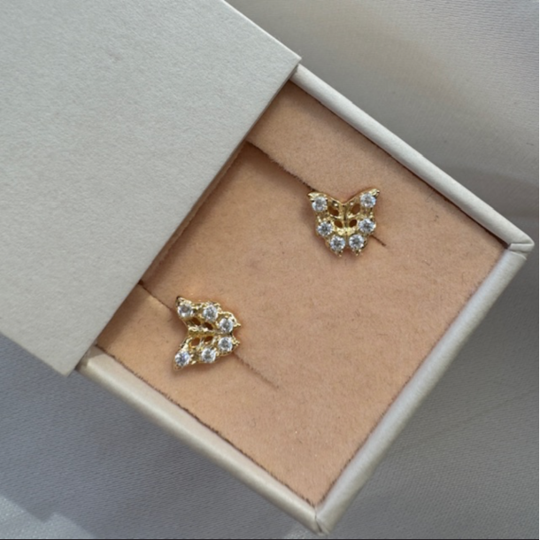 restikker TINY BUTTERFLY Forgyldt Slv