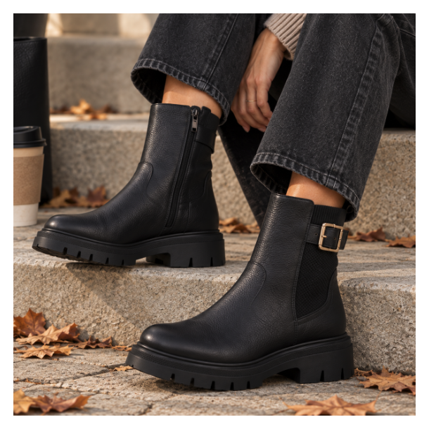 Ankel st�vle Mona med for sort - str 36-42