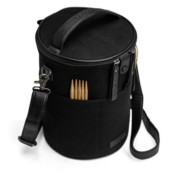 Saturn XL strikketaske sort Canvas