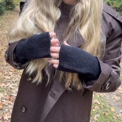 Fingerlse vanter strik - Uld miks