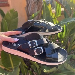 Fly Flot dame sandal sort lak tr. 36-41
