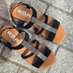 Sandal Silje sort ruskind